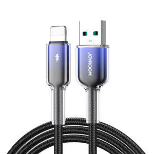 Joyroom S-A42 Crystal-Clear Series 3A USB-A - Lightning laidas 1.2m - juodas