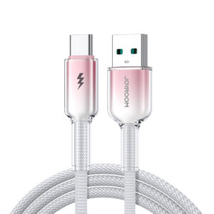 Joyroom S-A42 Crystal-Clear Series 3A USB-A - USB-C laidas 1.2m - baltas