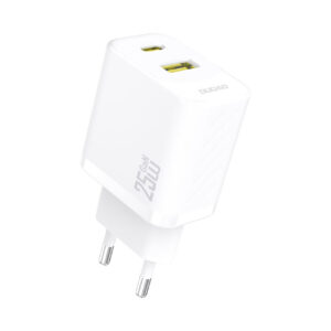 Dudao A26T GaN 25W USB-A, USB-C įkroviklis - baltas