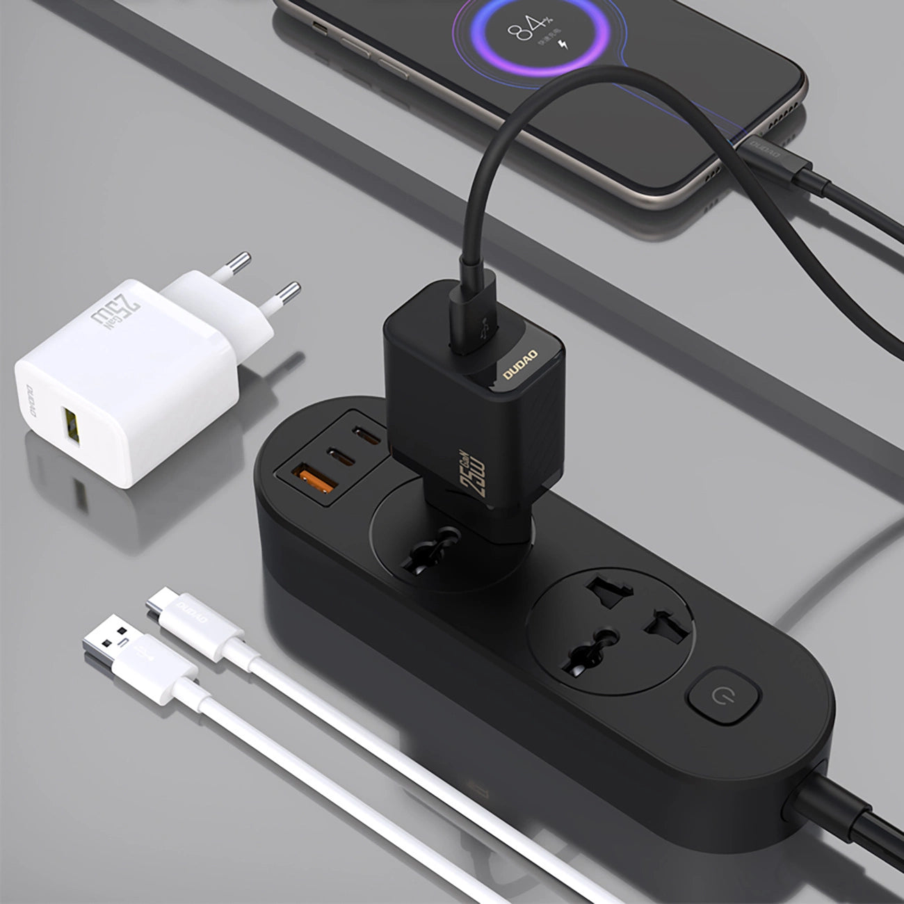 Dudao A27S 25W GaN USB-A įkroviklis - juodas