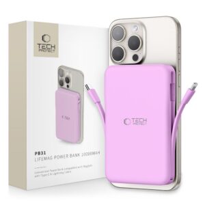 Tech-Protect išorinė baterija PB31 MagSafe 10000mAH - violetinė