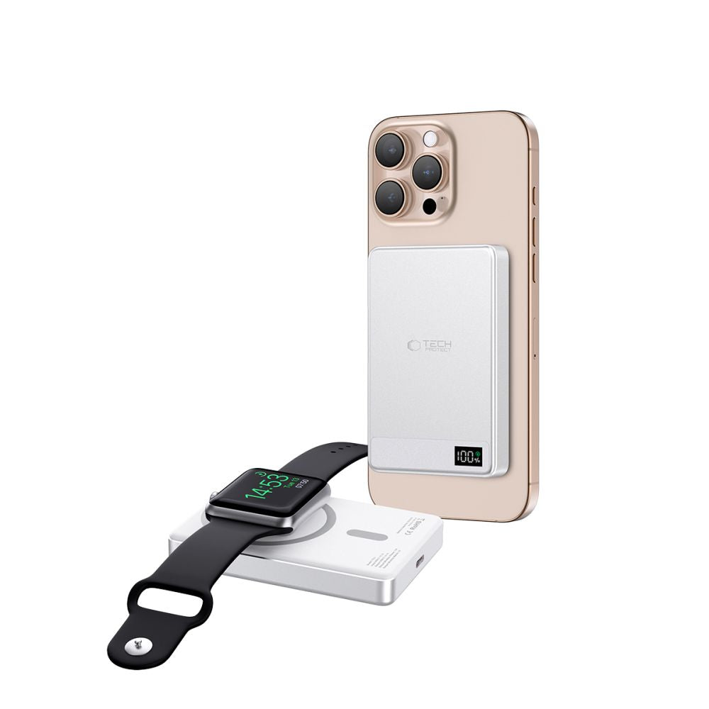 Tech-Protect išorinė baterija PB33 LifeMag MagSafe 5000mAH - sidabrinė