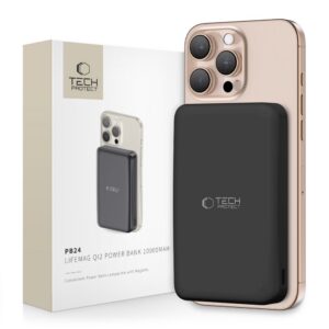 Tech-Protect išorinė baterija PB24 LifeMag QI2 MagSafe 10000 mAh - juoda