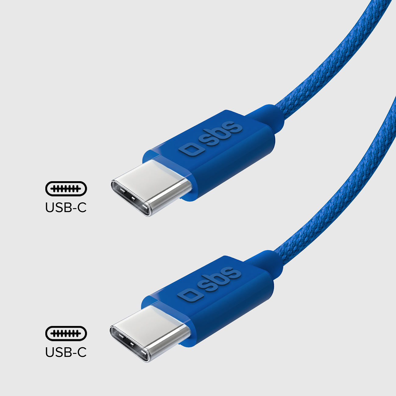 SBS TECABLETISSUETCCB USB-C - USB-C 1.5m 60W pintas laidas - mėlynas