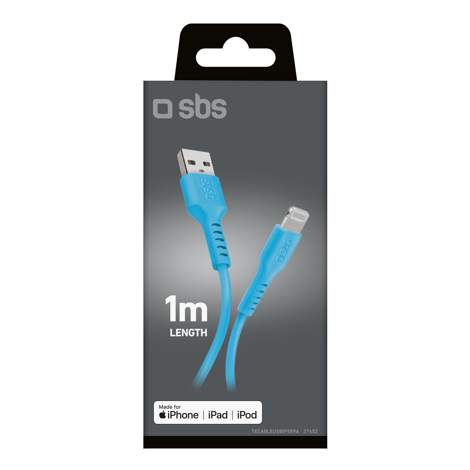 SBS TECABLEUSBIP589A USB-A - Lightning laidas - mėlynas