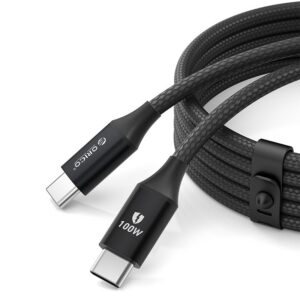 Orico CDX 100W 5A Power Delivery USB-C - USB-C laidas 1m - juodas