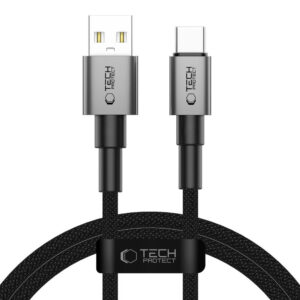 Tech-Protect UltraBoost DNA USB-A / USB-C Laidas 15W/3A 100cm - pilkas