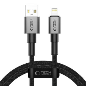 Tech-Protect UltraBoost DNA USB-A / Lightning Laidas 15W/2.4A 100 cm - pilkas