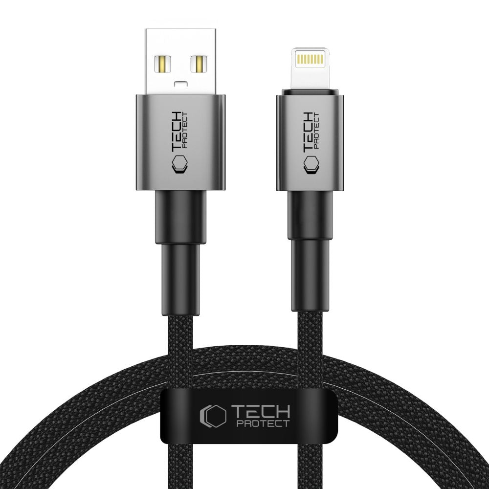 Tech-Protect UltraBoost DNA USB-A / Lightning Laidas 15W/2.4A 100 cm - pilkas