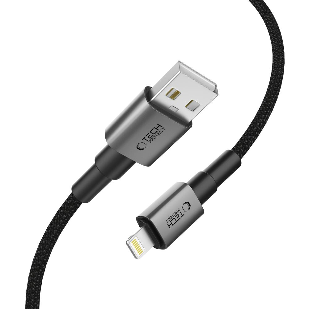 Tech-Protect UltraBoost DNA USB-A / Lightning Laidas 15W/2.4A 100 cm - pilkas