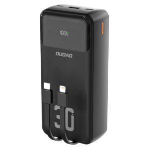 Dudao Išorinė baterija K15MAX 30000mAh PD 22.5W su integruotais laidais - juodas
