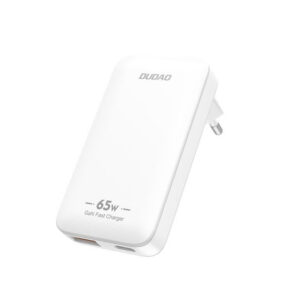 Dudao kelioninis sieninis įkroviklis A65Q 65W GaN USB-A / USB-C PD itin plonas EU / US - baltas