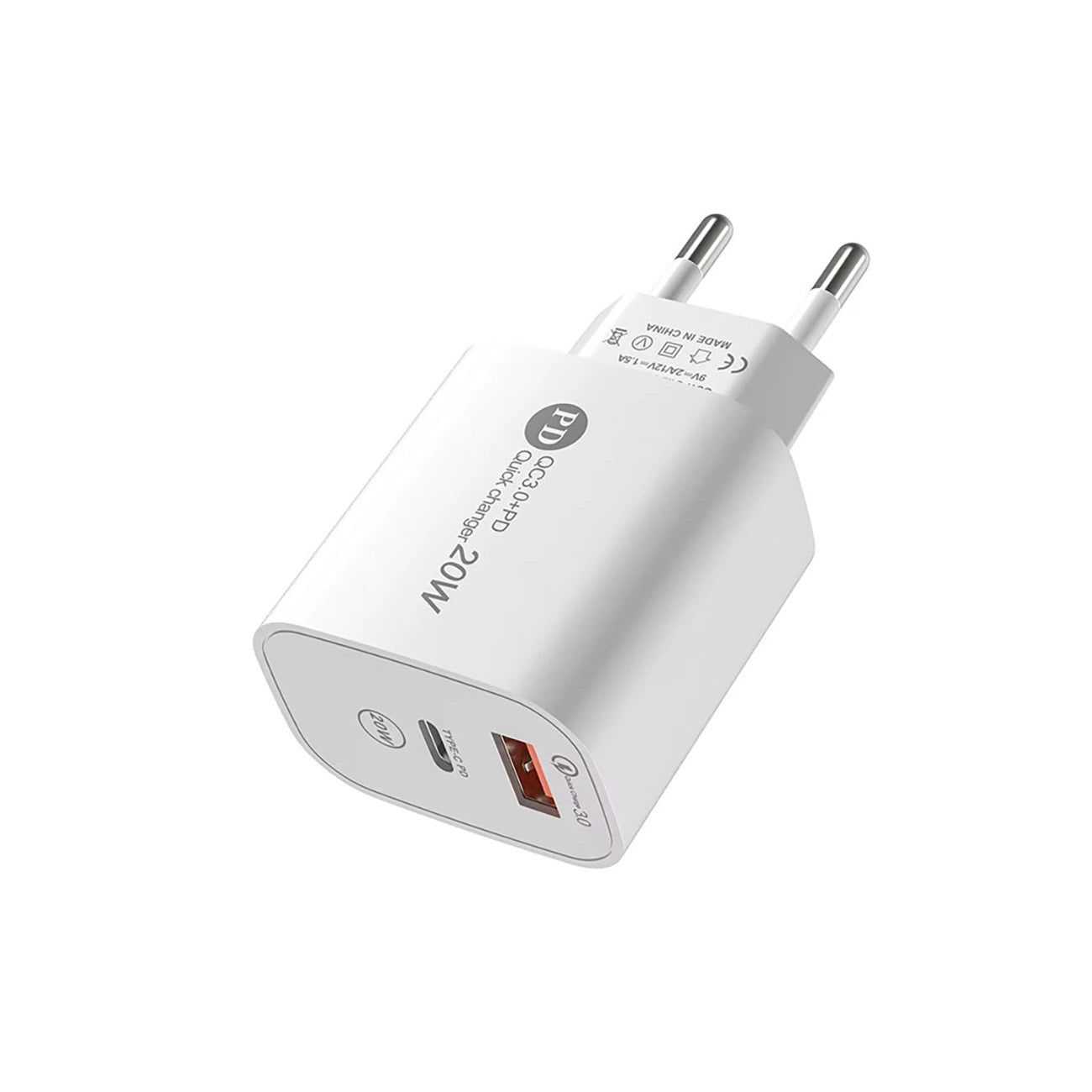 A6MaxL sieninis įkroviklis 20W USB-A USB-C su 1m USB-C - Lightning laidu - baltas