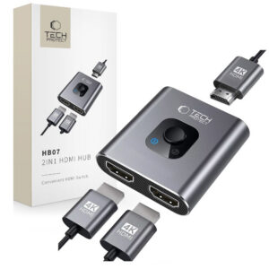 Tech-Protect HB07 2in1 HUB adapteris HDMI 4K 60HZ - pilkas
