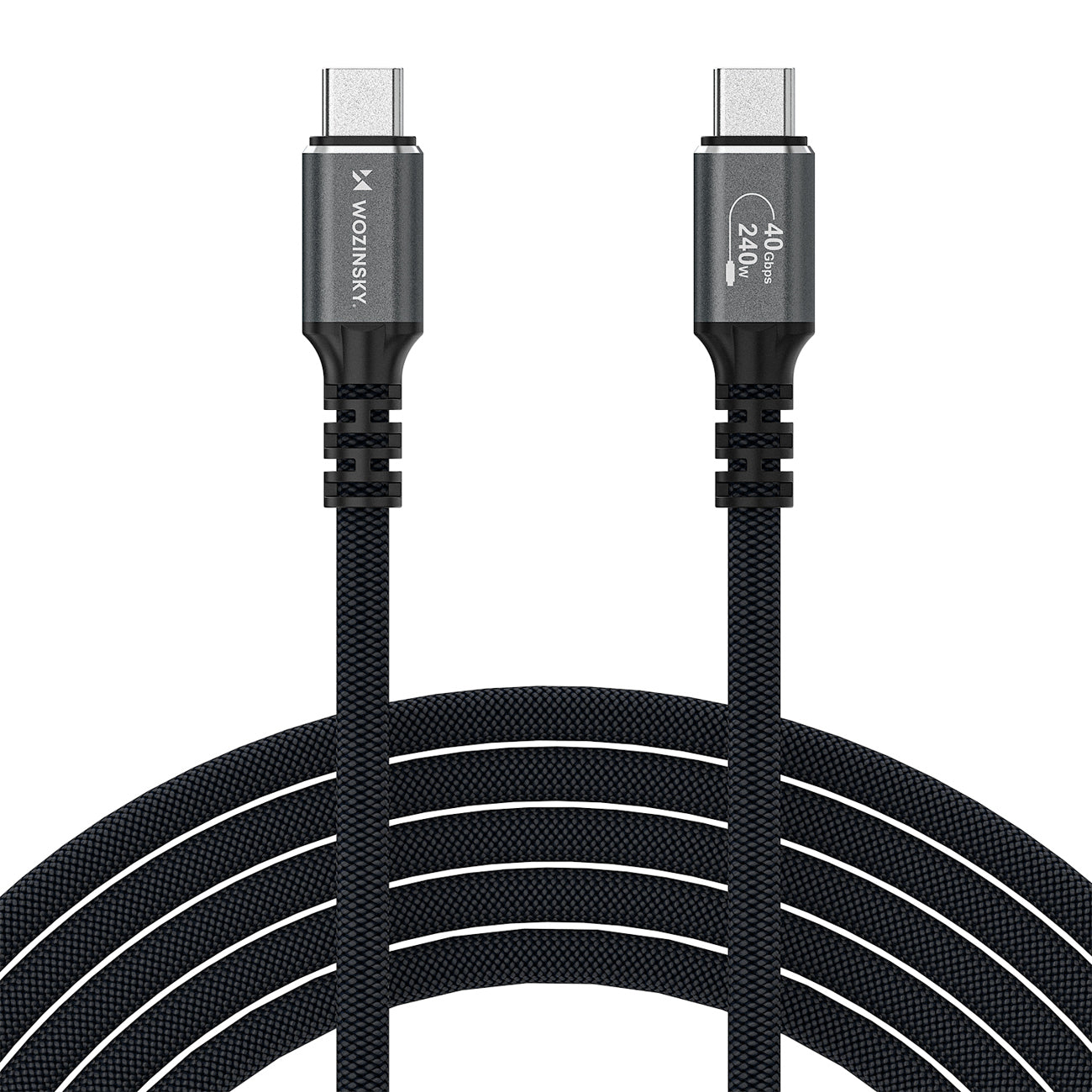 Wozinsky WPS-UY41S Laidas USB-C USB4 40Gb/s 240W 1m 4K juodas