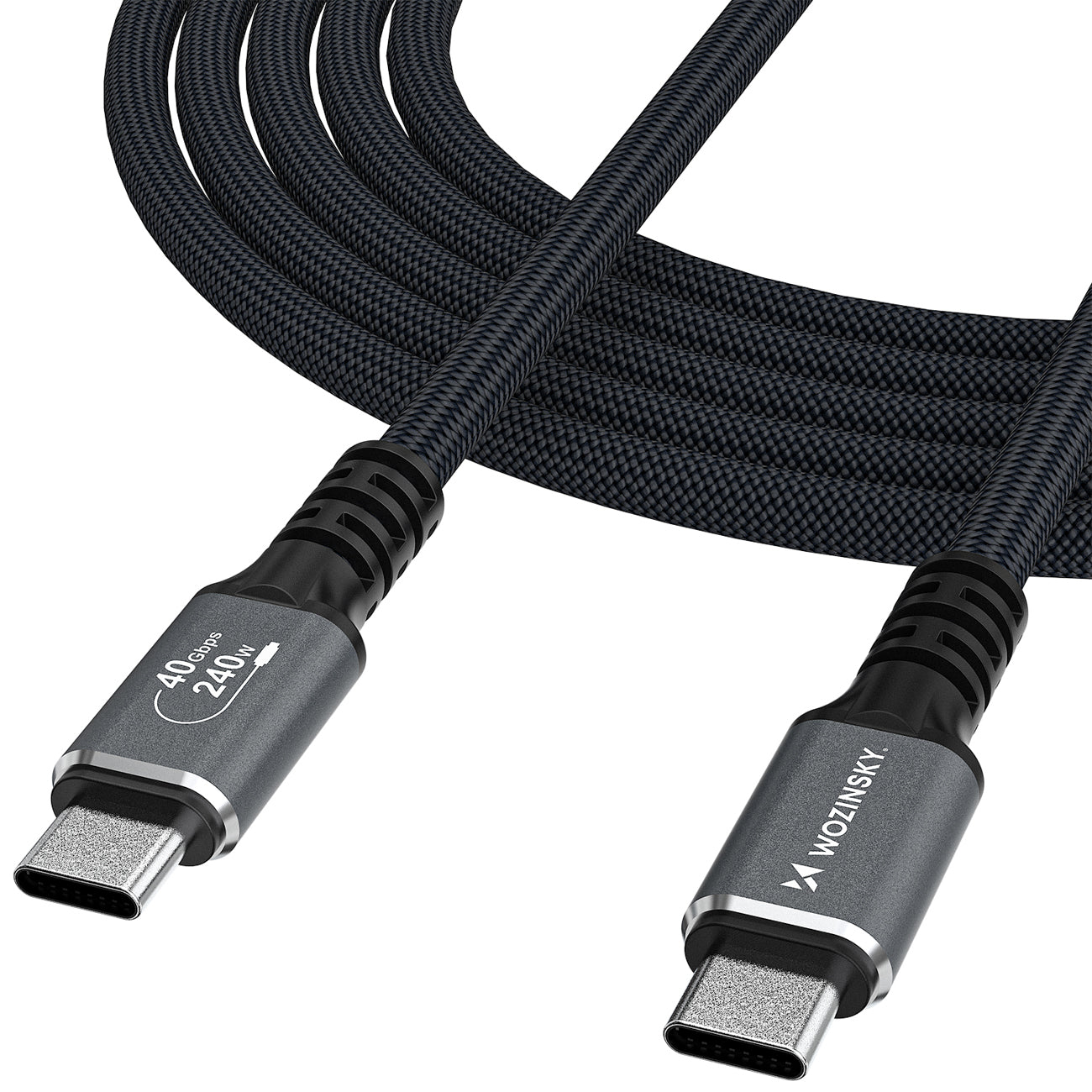Wozinsky WPS-UY41S Laidas USB-C USB4 40Gb/s 240W 1m 4K juodas