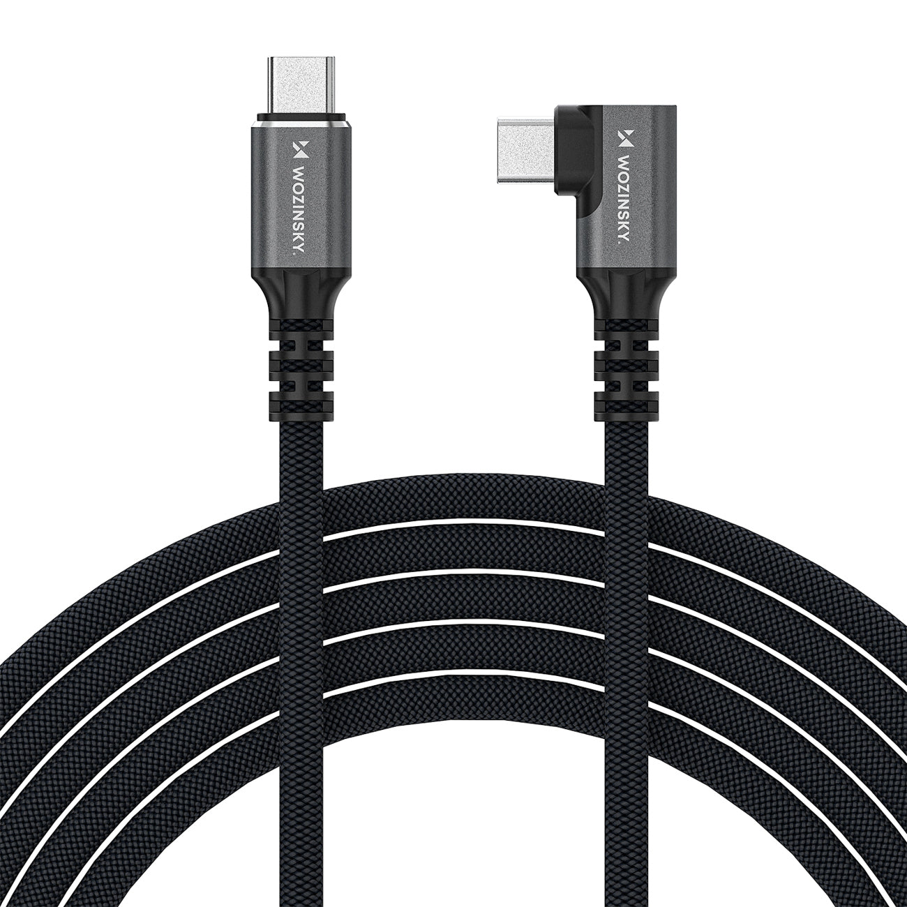 Wozinsky WPS1-UY41S Kampinis laidas USB-C USB4 40Gb/s 240W 1.5m 4K juodas