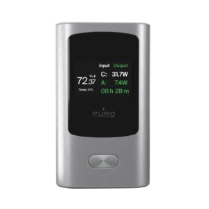 Puro Išorinė baterija 45W 10000mAh USB-A USB-C su ekranu - pilkas