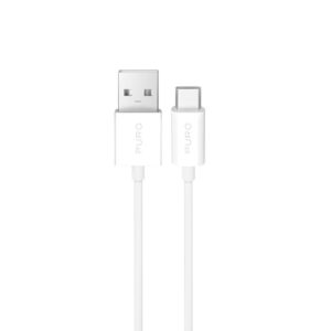 Puro 10W TPE USB-A - USB-C laidas 2m - baltas