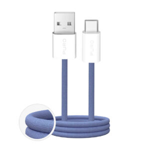 Puro Fabrik 2.0 10W USB-A - USB-C pintas laidas 1.5m - mėlynas