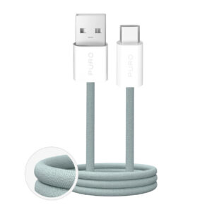 Puro Fabrik 2.0 10W USB-A - USB-C pintas laidas 1.5m - žalias