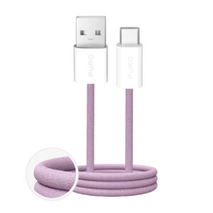 Puro Fabrik 2.0 10W USB-A - USB-C pintas laidas 1.5m - rožinis
