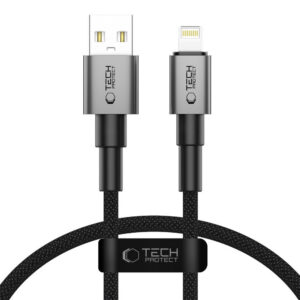 Tech-Protect Ultraboost DNA USB-A / Lightning laidas 12W/2.4A 25 cm - pilkas