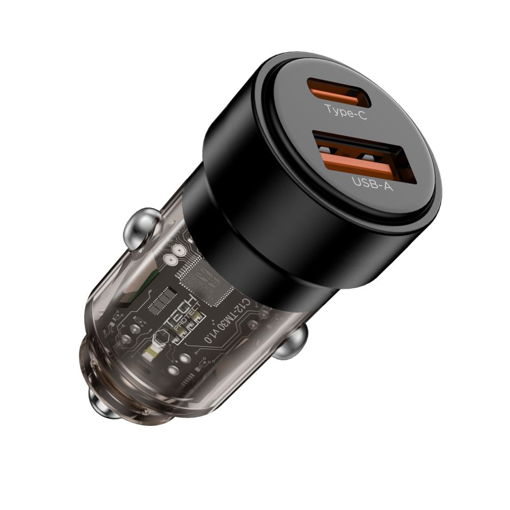 CC03 2 jungčių PD75W automobilinis įkroviklis - juodas