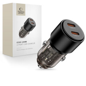 CC03 2 jungčių PD100W automobilinis įkroviklis - juodas