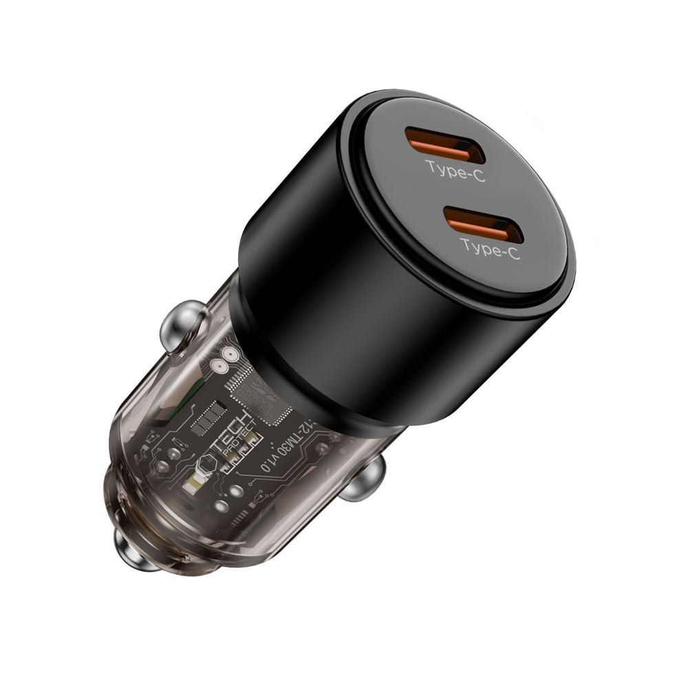 CC03 2 jungčių PD100W automobilinis įkroviklis - juodas