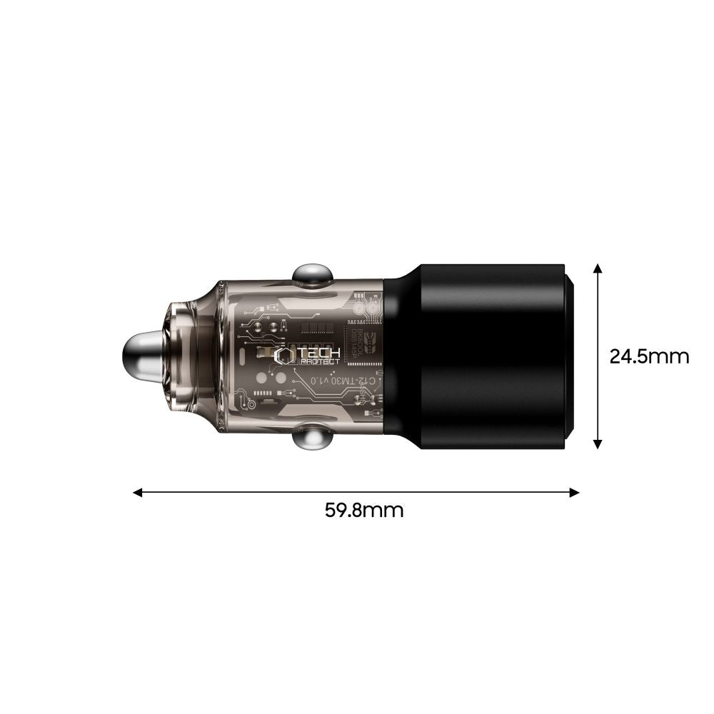 CC03 2 jungčių PD100W automobilinis įkroviklis - juodas