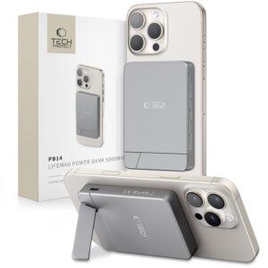 Tech-Protect išorinė baterija PB14 LifeMag MagSafe 5000 mAh pilka