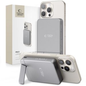 Tech-Protect išorinė baterija PB14 LifeMag MagSafe 10000 mAh pilka