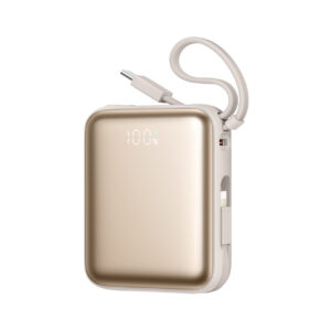 Joyroom išorinė baterija JR-PBF27 22.5W 10000mAh su dviem integruotais laidais auksinė