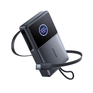 Joyroom išorinė baterija JR-PR1 10000mAh 22.5W su integruotu ištraukiamu USB-C laidu juoda