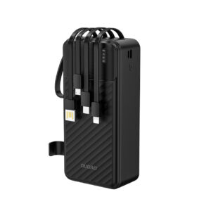Dudao išorinė baterija K11 Max 30000mAh su integruotais laidais juoda