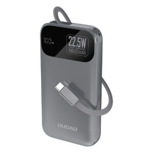Dudao Išorinė baterija K31 10000 mAh 22.5W PD su integruotu laidu - pilkas