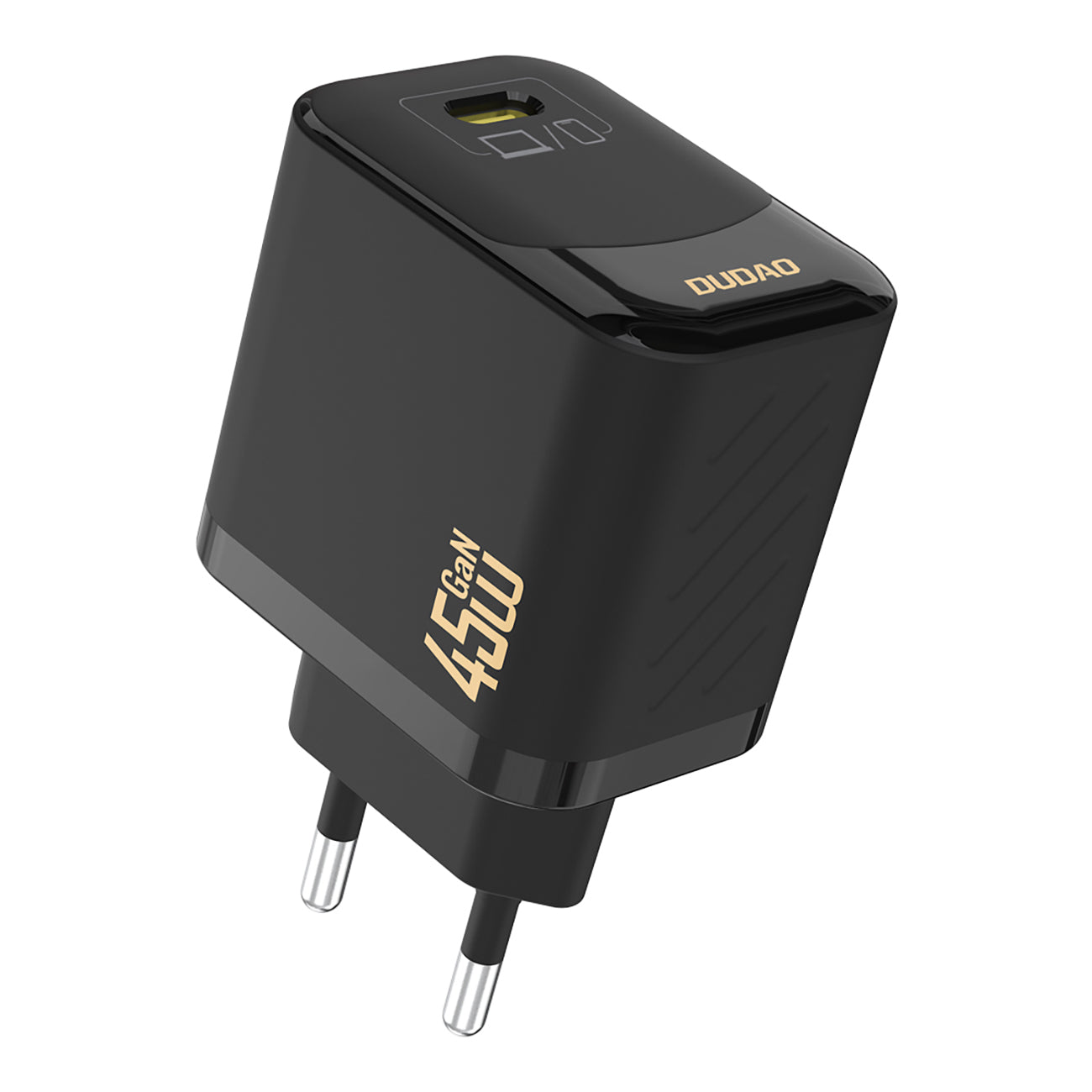 Dudao A28C 45W GaN sieninis įkroviklis + USB-C laidas - juodas