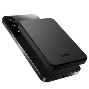SBS Mag Power Qi2 Išorinė baterija 5000 mAh suderinama su MagSafe - juodas