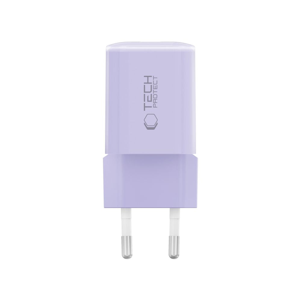 Tech-Protect NCM33 PD 33W QC3.0 USB-C / USB-C sieninis įkroviklis - violetinis