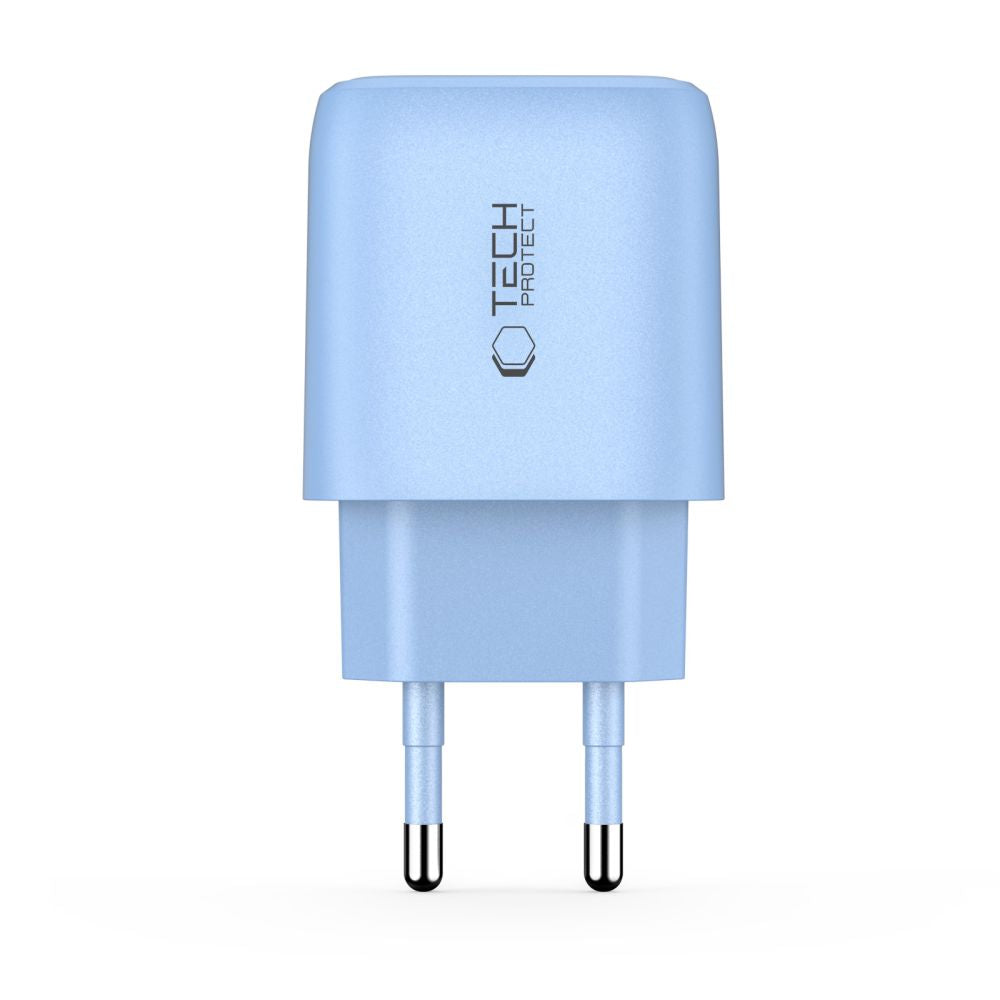 Tech-Protect NCA30 PD 30W QC3.0 USB-A / USB-C sieninis įkroviklis - mėlynas
