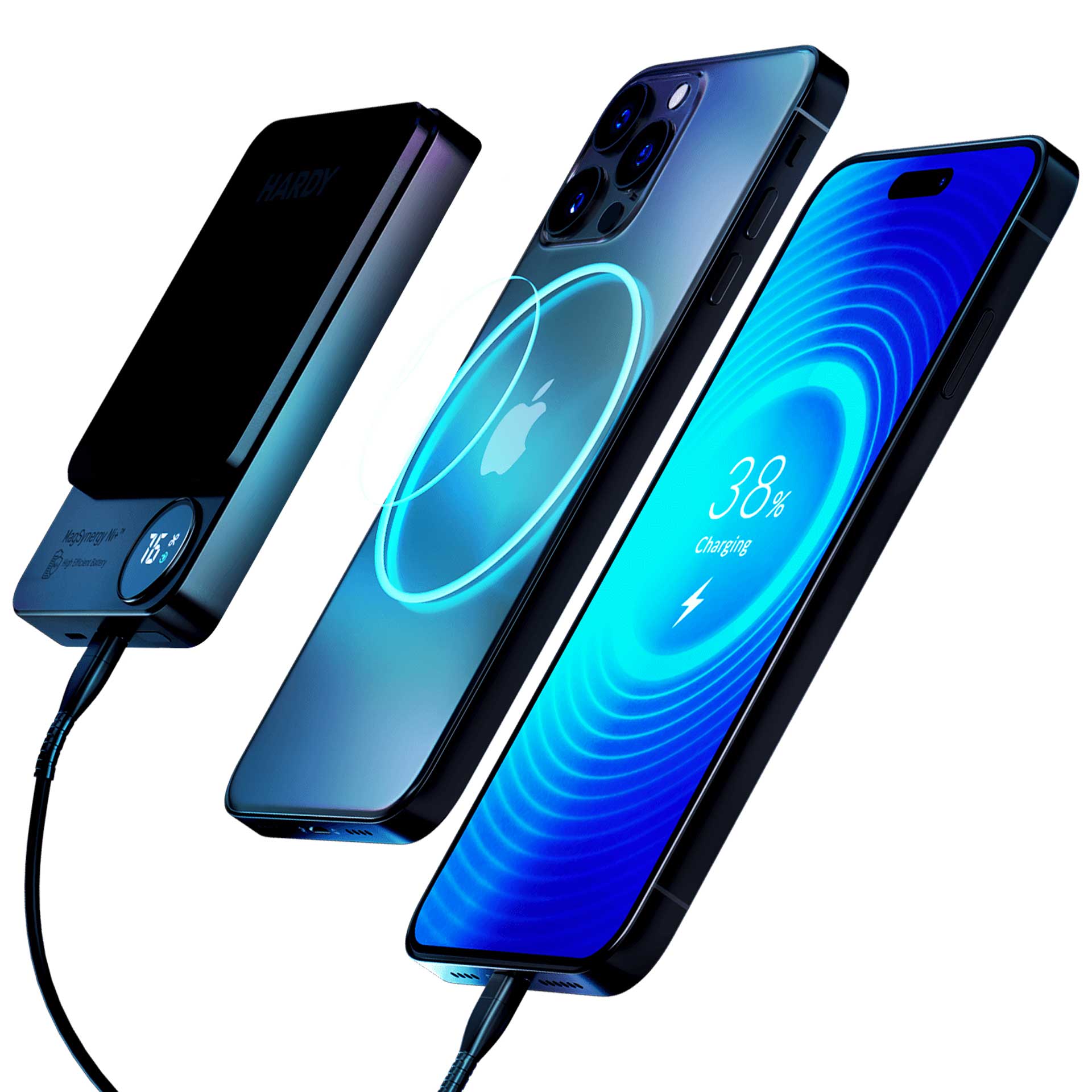 Power bank 3mk HARDY MagSynergy Ni+ 5 000mAh 22,5W USB 1C1L - juoda