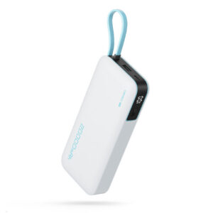 Cuktech išorinė baterija CUKP200NGLLG 55W 20000mAh su integruotu USB-C laidu - balta