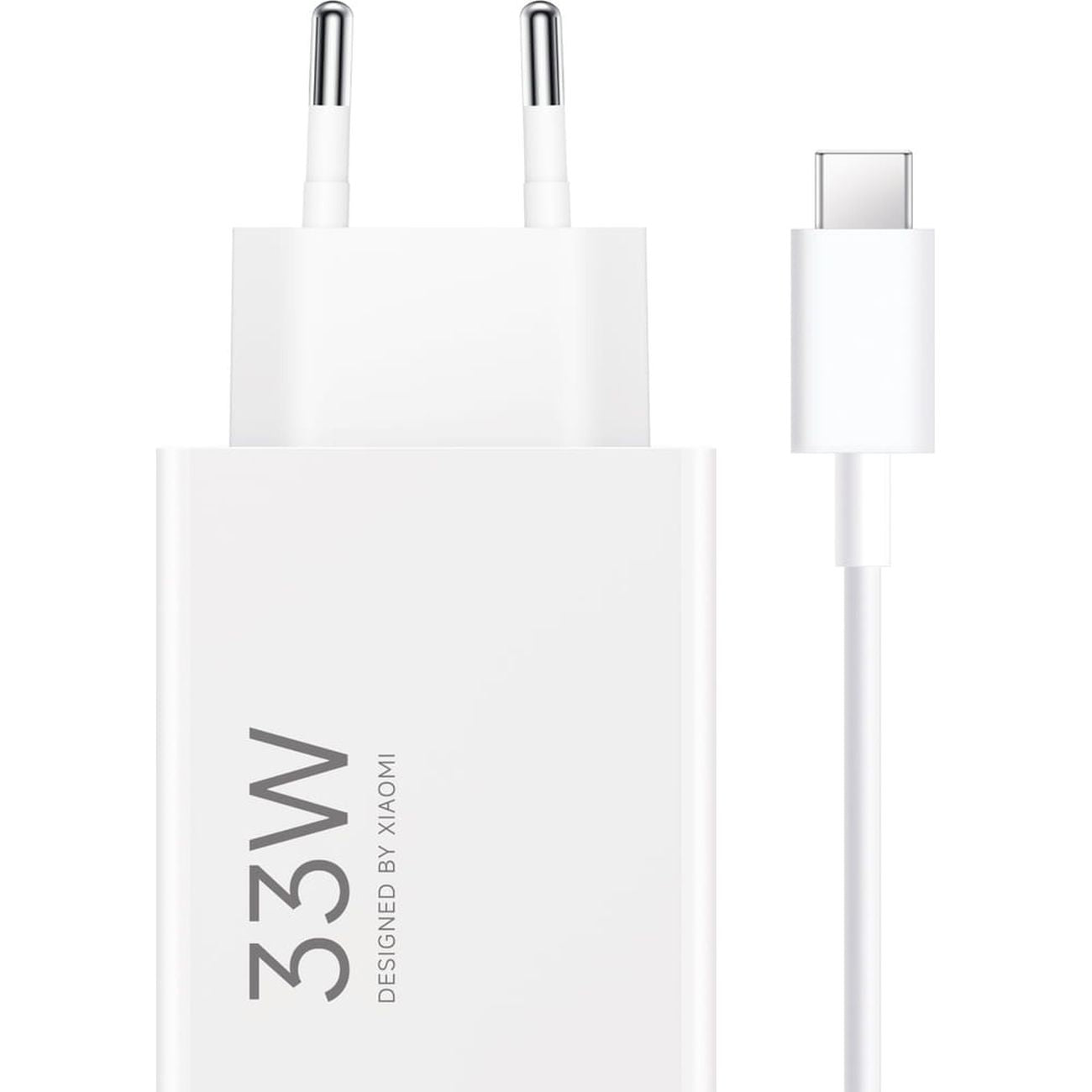Xiaomi MDY-16-EF 1xUSB-A 33W sieninis įkroviklis su 3A USB-C laidu - baltas