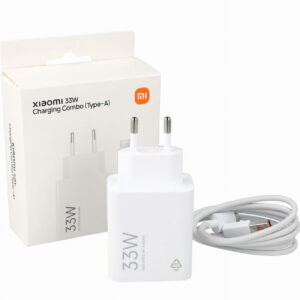 Xiaomi MDY-16-EF 1xUSB-A 33W sieninis įkroviklis su 3A USB-C laidu - baltas
