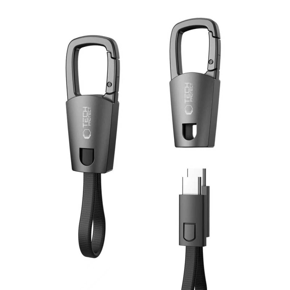 Tech-Protect Laidas Ultraboost DNA su raktų pakabuku USB-C PD 60W / 3A - pilkas