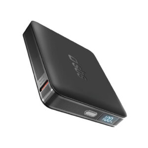 SBS HD 10W 5000mAh USB-C išorinė baterija su LCD ekranu - juoda