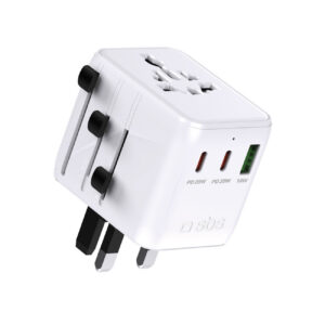 SBS Kelioninis adapteris 2xUSB-C 1xUSB-A universalus - baltas