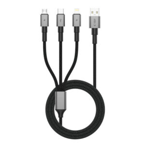 Tech-Protect Laidas UltraBoost DNA 3in1 USB-C / Micro-USB / Lightning 120 cm - pilkas