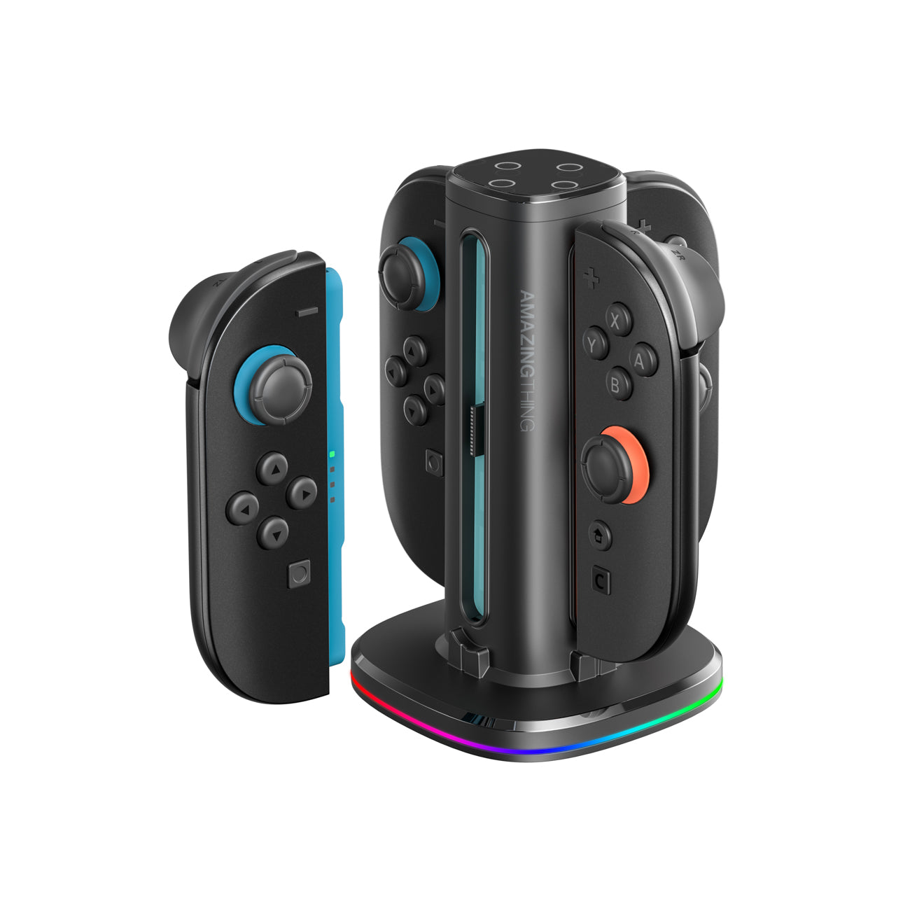 AmazingThing Thunder Pro PlayDock įkroviklis Nintendo Switch 2 valdikliams - juodas